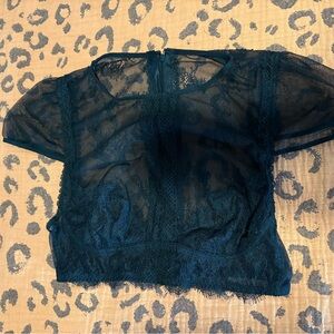 Victoria's Secret Black Mesh Lace Top